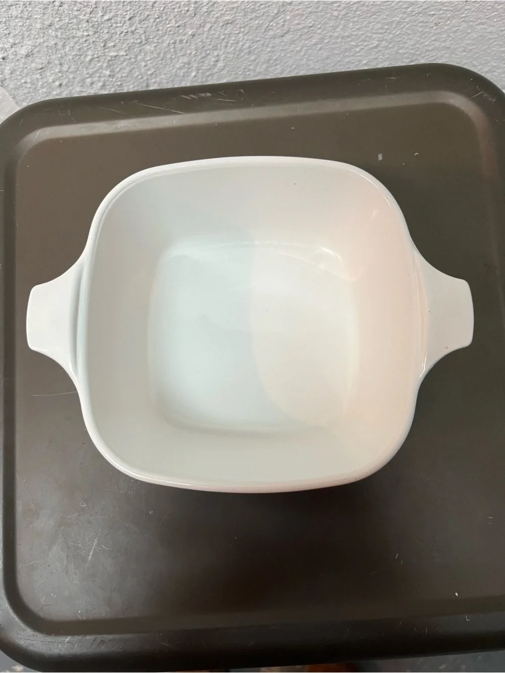 Corningware White Casserole with Blue Floral Design